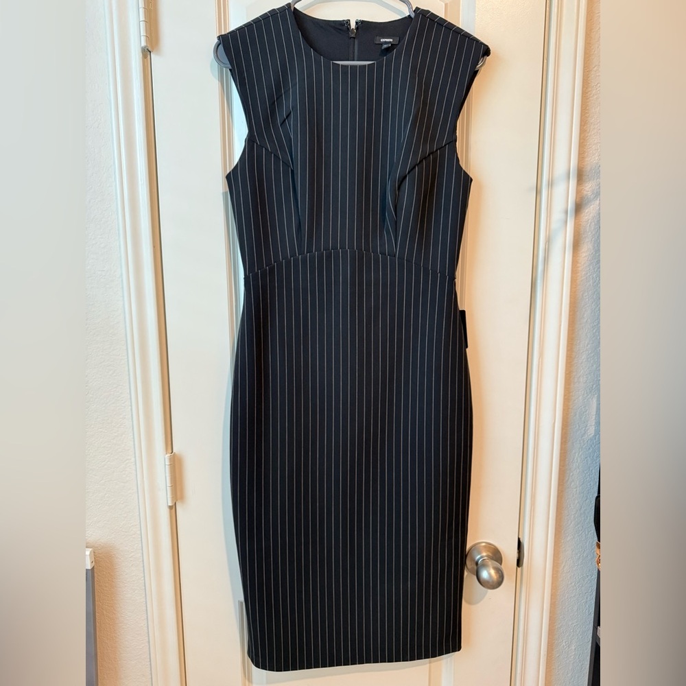 Elegant Black Pinstripe Dress